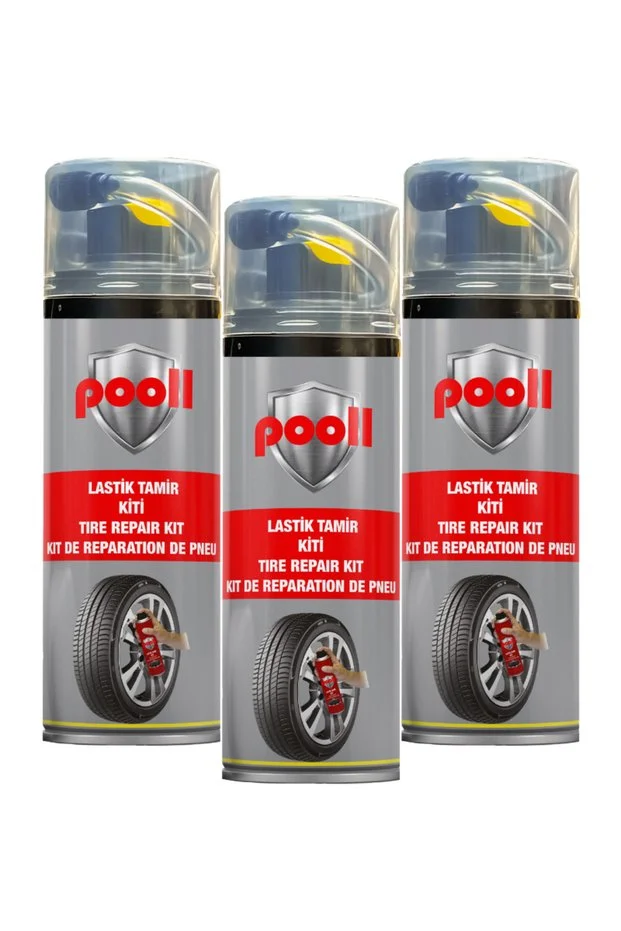 Lastik Tamir Spreyi Kiti Acil Lastik Şişirici 400 ml 3 Adet Set